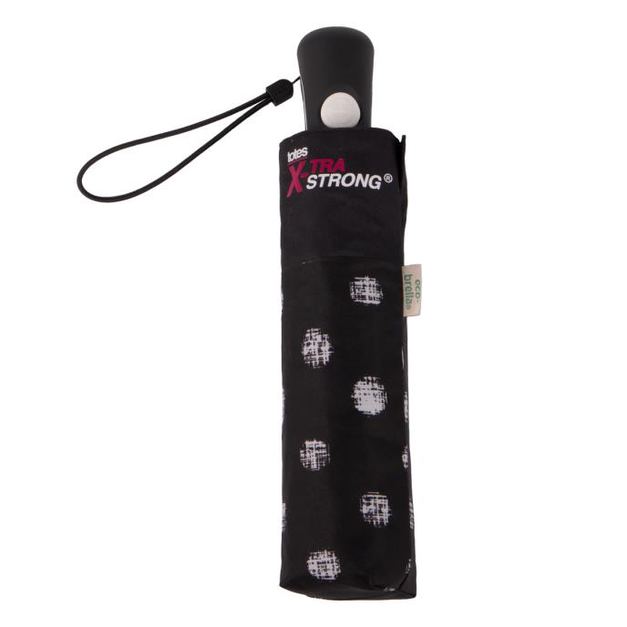 totes® X-TRA STRONG Auto Open/Close B&W Stitched Dots Print Umbrella (3 Section) Extra Image 3